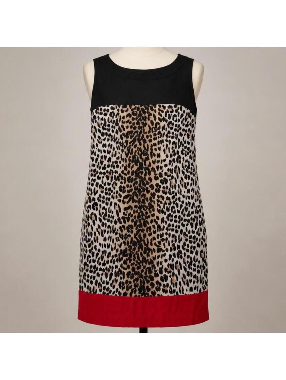 White House Black Market Leopard Print Sleeveless Dress Size 10